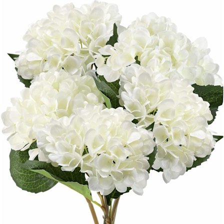 5 st konstgjorda sidenhortensior, blomsterarrangemang dekoration 47 cm