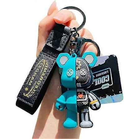 Pojke Flicka Cool Halvmekanisk Kropp Stående Björnhållare Julgåva Djurhänge Metall Nyckelring-Mekanisk björn-grön