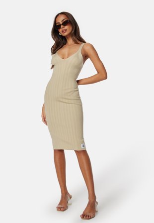 Calvin Klein Jeans Woven Label Sweater Dress LFU Green Haze Klær