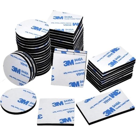 Super Sterk Dobbeltsidig Skumtape 50 stk Kvadrat, 50 stk Rund og