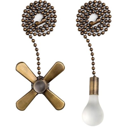 2 stk. 30,5 cm trækkæde til loftsventilator med stik