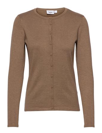 A8661, Milasz R-Neck Cardigan Brown Saint Tropez