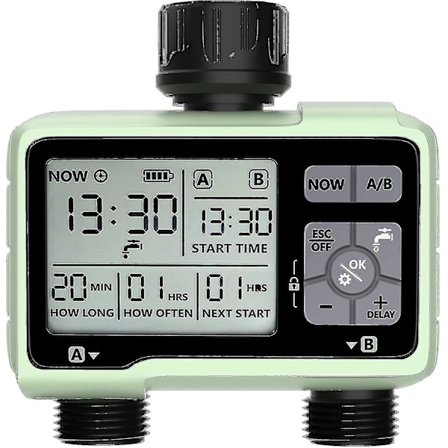 Sprinkler Timer, Programmerbar Vattentimer Utomhus Trädgårdsslang Timer Med Regnfördröjning/Manuell/Automatisk Bevattningssystem, Vattentät Digital 