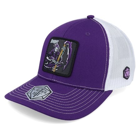 Critiql Hit - Lilla trucker Caps - Reaper Box Patch Purple/White Trucker @ Hatstore