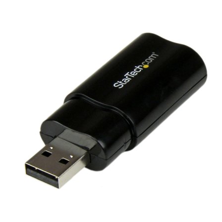 StarTech USB Sound Card - 3.5mm Audio Adapter - External Sound Card - Black - External Sound Card (ICUSBAUDIOB) - lydkort