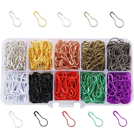 300 stk. maskemarkører i metall, fargerike markører, strikkepinnemarkører, hekle- og broderimarkører, maskemarkører for