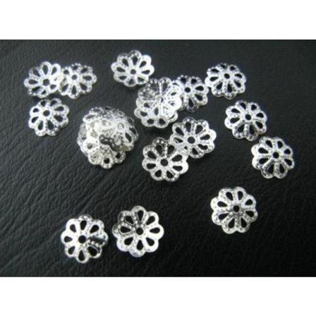 100 St. Nickelfria Silverpläterade Pärlhattar Ø 9 Mm.