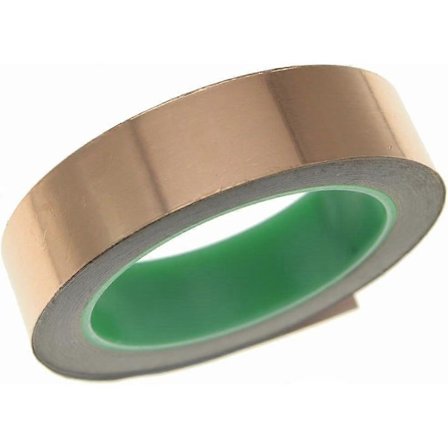 Dobbeltledende kobberfoliepapir, afskærmningspapir til guitar & EMI-afskærmning, håndværk, elektriske reparationer, jordforbindelse - 20 m 25 mm