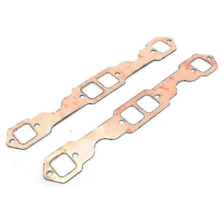 2 stk. firkantet port kobberbelægning header udstødningspakninger genanvendelige passer til SBC Chevy 327 305 350 -Sy
