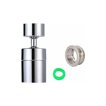 Haneudluftningsventil, 360 graders roterende haneudluftningsventil, 2 tudsblandingsudløb, M22 han eller M24 hun, køkken/