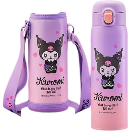 Kuromi Isolerad Vattenflaska i Rostfritt Stål med Väska 480ml