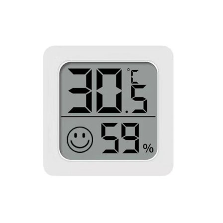 2 stk. Mini LCD Digitalt Termometer Hygrometer - Digital Temperatur Fugtighedsmåler med Emoji Display, Egnet til Hjemmet, Drivhus med Isoleret Kant