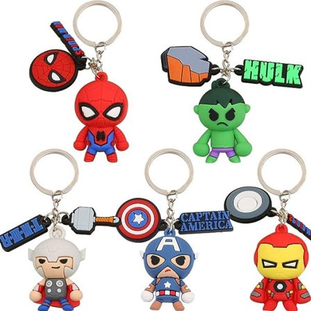 5 stk Marvel Fan Nøkkelringer Superhelt Avengers Nøkkelring Nøkkelring IC