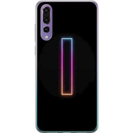 Kompatibelt Mobildeksel til Huawei Huawei P20 Pro Minimalistisk neonbokstav I i regnbuefarger mot mørk bakgrunn