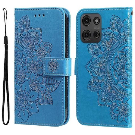 Sju-blommiga präglade läderfodral för telefon - Perfet