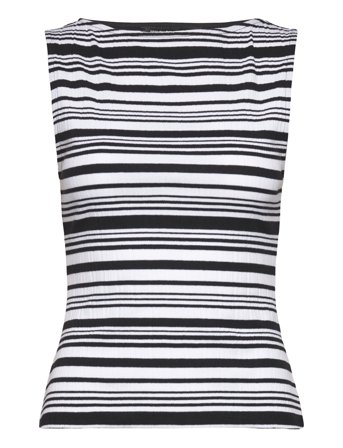 French Connection Sasia Rib Fitted Top - Black - M