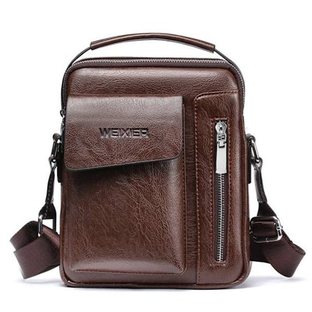 Men Inclined Shoulder Bags Crossbody Bag Handväskor PU Läderväsk - stock