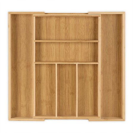 Udtrækkelig bambus bestikæske størrelse M