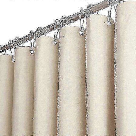 180 x 240 cm erikoispitkä kangassuihkuverho, pellavatekstuurinen kestävä kangassuihkuverhosetti YVL:llä