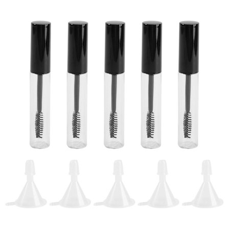 5 st 10 ml Tomma Mascara-tuber med Applikatorer 5 st Trattar och Överföringspipetter Set för Ricinolja DIY Mascara Behållare med