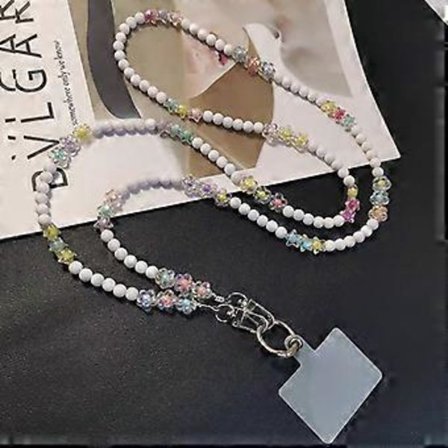 110 cm Mobiltelefonkedja Pärlstav Telefonhalsband med Patch-Stil B (Stil B)