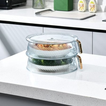 Støvttett kjøkken frukt- og grønnsaksoppbevaringsboks 2. etasje (hvit)