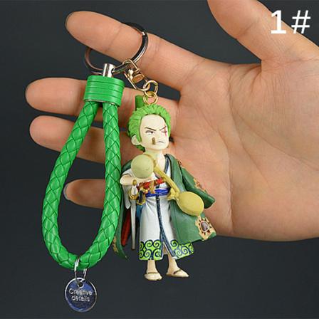 Action One Piece nøglering 3D PVC Luffy Zoro Sanji figurmodel Multicolor 1#
