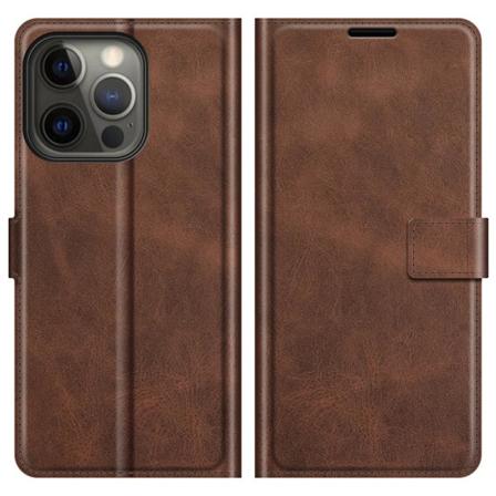Iphone 13 Pro Max - Solid Slim Läder Fodral - Brun
