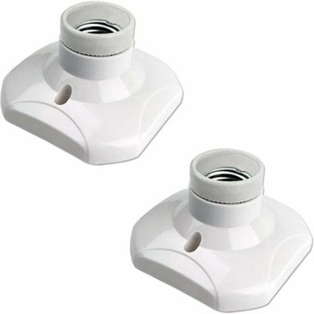 E27 Loftlampeudtag med Skrue til Indendørs Væglampe, AC 230V, E27 LED-lampeholder, Plastbase E27 Udtag til Garage Værksted Loft, Pakke med