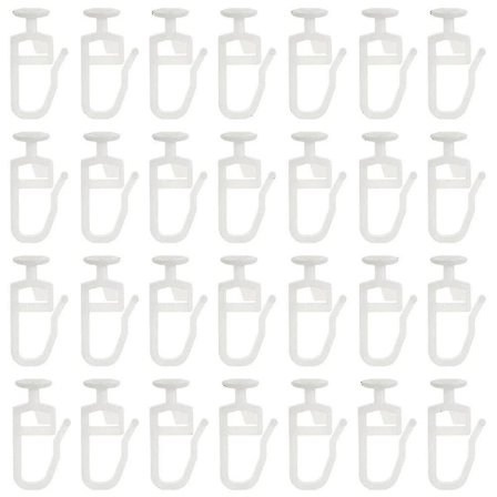 100 stk. Skinneglider Gardinglider Foldglider 11 mm Hode Med Foldkrok For Gardinskinner Gardinbrett Gardinløpere - Hvit