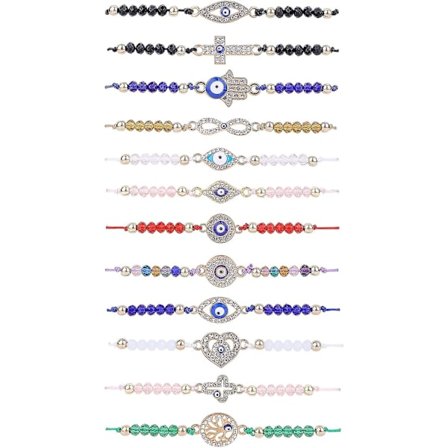 12 st Onda Ögat Armband - Blå Öga Smycken Gåva Till Kvinnor Och Flickor