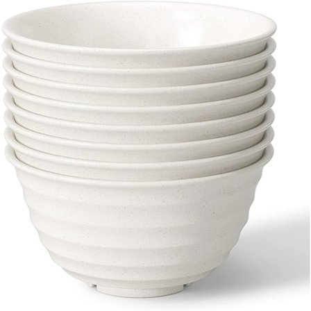 [Sett med 8] Uknuselige frokostboller 30 OZ Ramen-bolle Mikrobølgeovn og oppvaskmaskin-sikker, dyp serveringsskål for salat, pasta, frukt, nudler, 