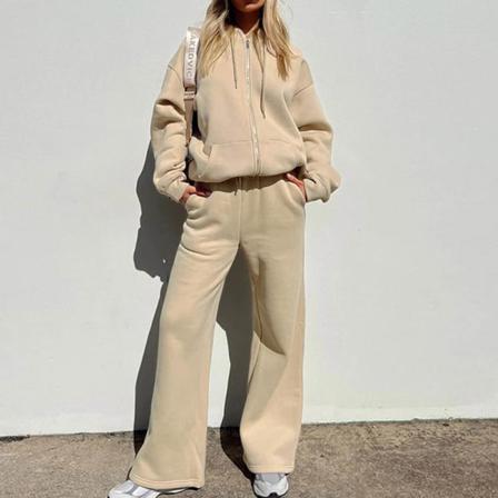 Kvinnor Enfärgade Sweatsuits Dragsko Lounge Set