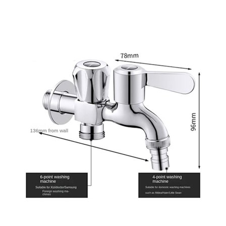 Dobbel vannuttak kran Mopp bassengkran C C