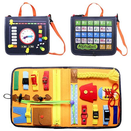 Aktivitetstavle til småbørn Montessori-legetøj Grundlæggende færdighedstavle Drenge og piger Tidlig læring Aktivitetslegetøj til forbedring af 