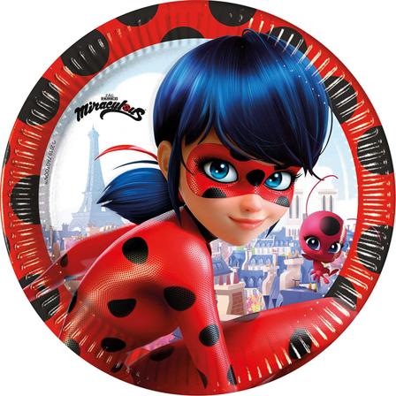 Miraculous Ladybug Paptallerkner 23 cm 8-pakning