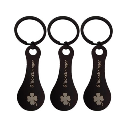 Praktisk indkøbsvogns-åbner nøgleringe sæt med 3 robuste rustfrit stål aftagelig mønt mode nøgleholder tilbehør sølv