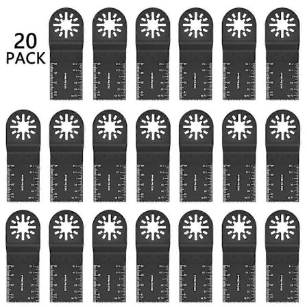 20 st 34 mm Multiverktygsblad Set, Oscillationsblad Träbearbetning Kolstål Sågblad med Djupmarkeringar