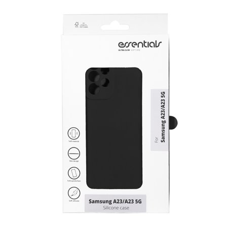 Essentials Samsung Galaxy A23/A23 5G Silicone back cover, Blk