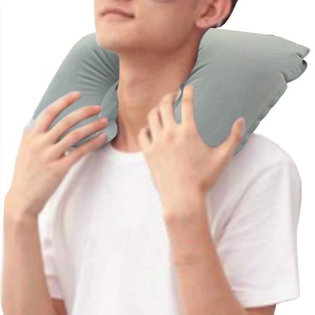 2-pack U-formad bärbar uppblåsbar nackkudde för resor