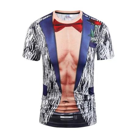 Rolig 3d-muskeltryckt Printed T-shirt För Män Type2 Xl