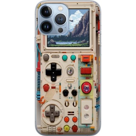 Kompatibelt Mobilskal till Apple Apple iPhone 13 Pro Max Retro spelskonsol design med pixlig grafik och bergslandskap, nostalgisk spel-estetik med fut