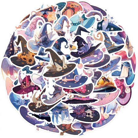 50 st Retro Mode Stilfulla McGonagall Magic Hat Stickers Laptop Design Ipad Mugg