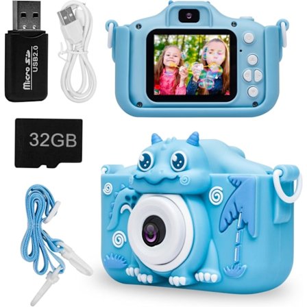 2025 Senaste Modell Uppgraderad 48M Barnkamera för Flickor Pojkar Ålder 3-9, 1000mAh Stort Batteri med 1080p Videokamera för Barn - Stöttålig Sili