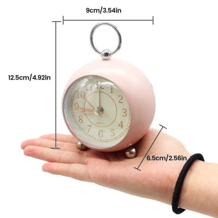 Stille vekkerklokke Batteridrevet ke-t kande Skrivebordsklokke Analog vekkerklokke Retro vekkerklokke på soverommet Enkel Rosa
