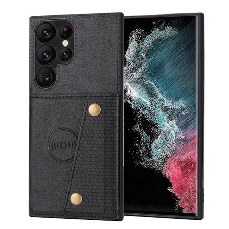 Samsung Galaxy S24 Ultra - Lyxigt PC-läder retro flip-fodral i plånboksstil