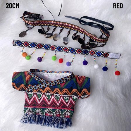 10/15/20cm Nukkevaatteet Puuvillanuket Mekot PUNAINEN 20cm