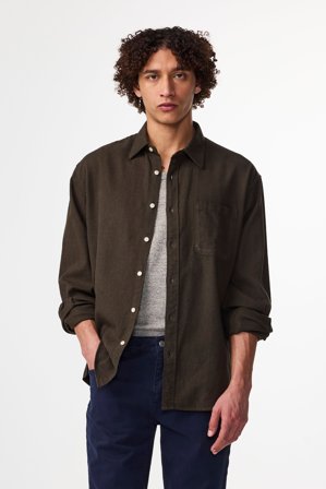 NN07 Deon Shirt male Green Organic Cotton