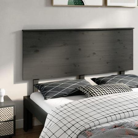 Vidaxl Sänggavel Grå 154x6x82,5 Cm Massiv Furu Grå