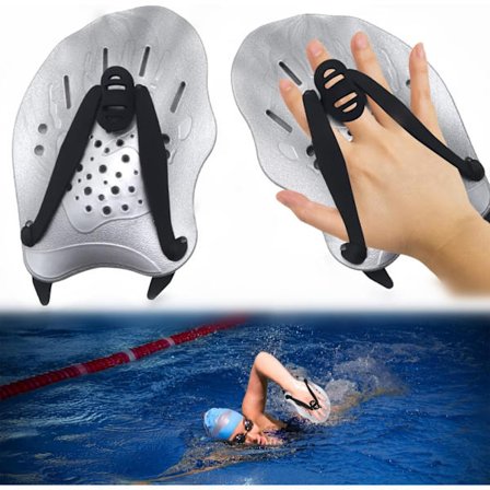 1 par håndpadler til svømning Svømmepadler med justerbare stropper Styrketræningshjælp Pool Træningsudstyr Tilbehør